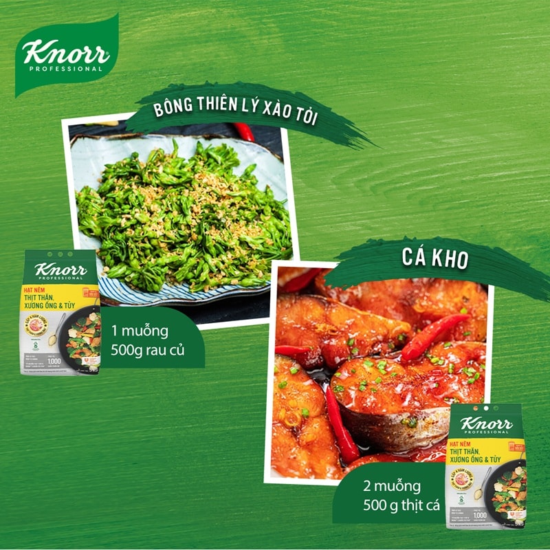 Knorr Hạt Nêm Từ Thịt 5kg - Knorr Hạt Nêm Từ Thịt được làm từ thịt thăn, xương ống và tủy giúp món ăn thơm ngon, tròn vị